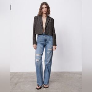 Zara Blue Flare & Wide Leg Jeans